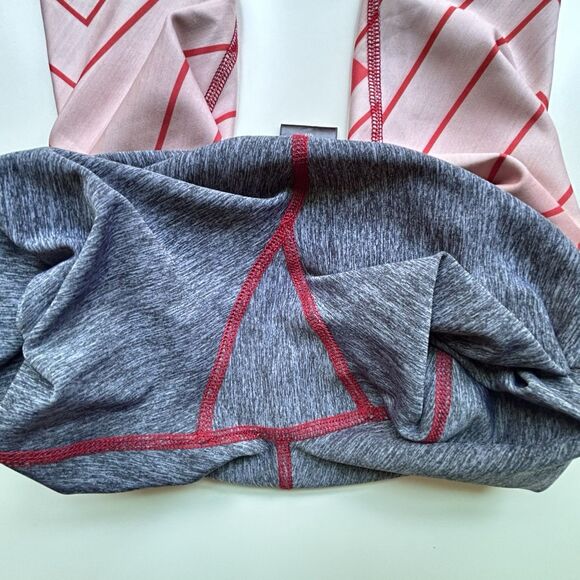 Peloton X Terez Women's  Leggings S Red Orange Ombre Striped Spell Out - Picture 6 of 10